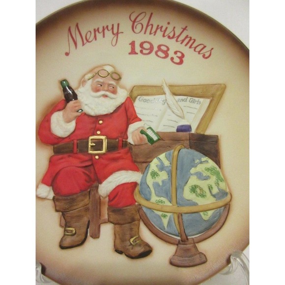 1983 Coca Cola Christmas Santa Collector Plate Royal Orleans First Annual #217 - Picture 3 of 12